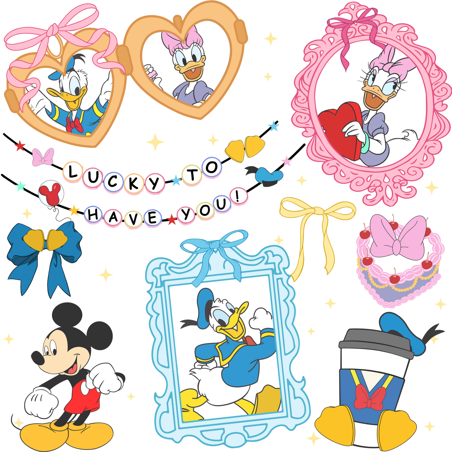 Donald & Daisy Scene DTF Print