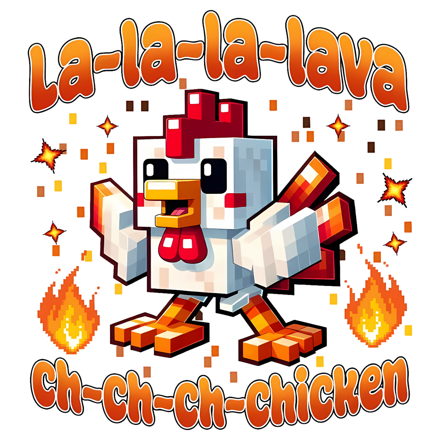 Lava Chicken DTF Print