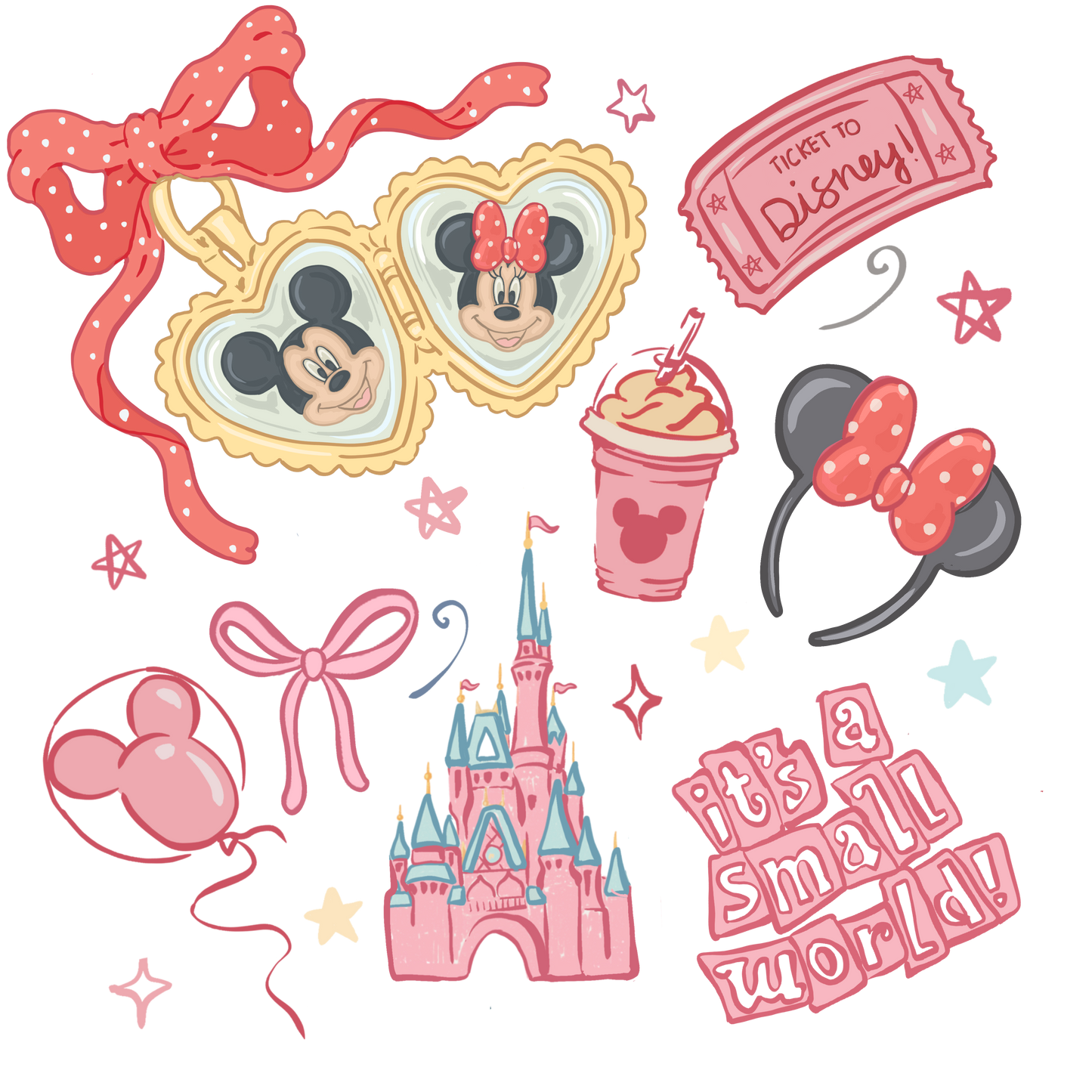Mouse Land Scene DTF Print