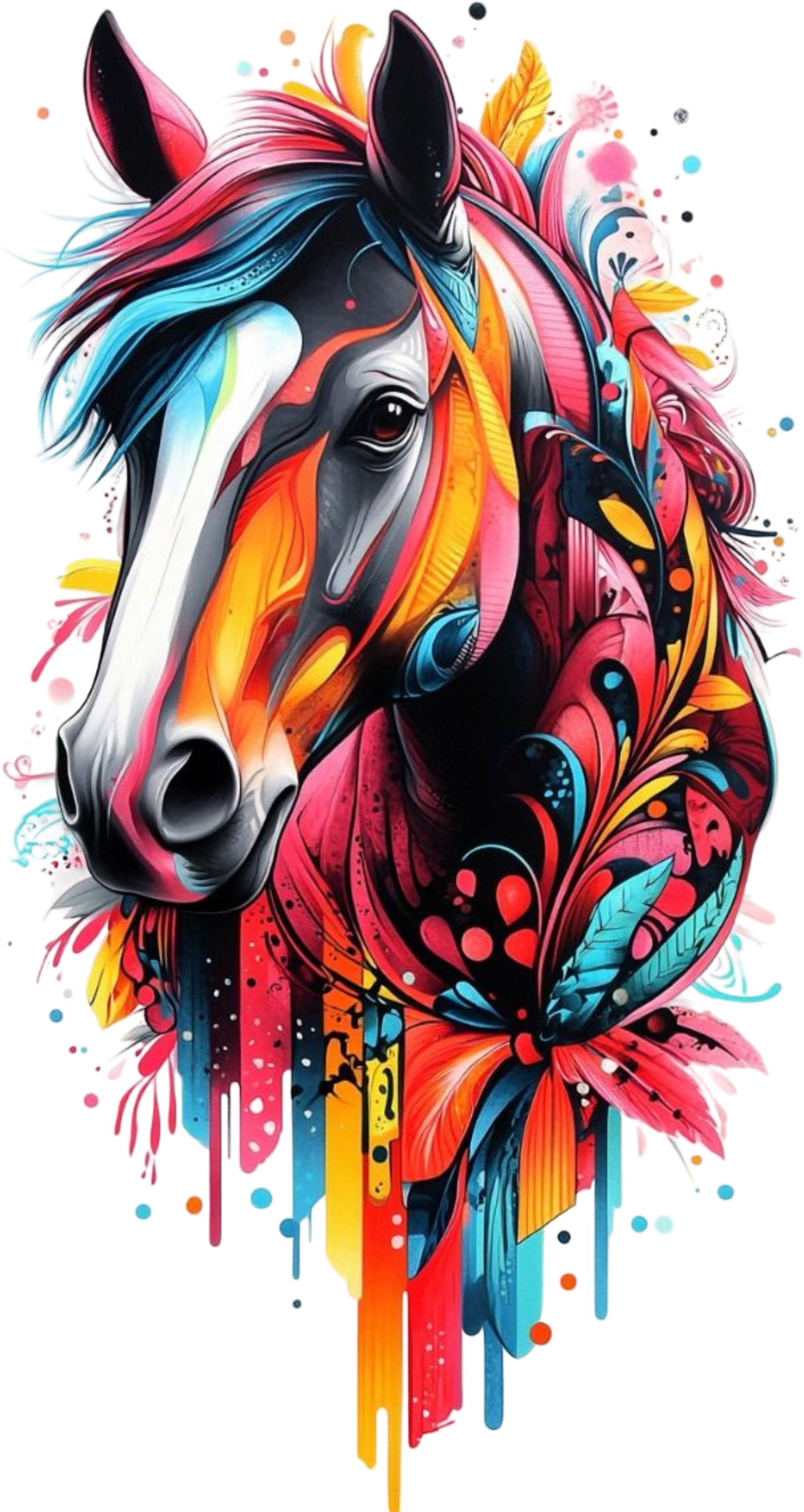 Colourful Horse DTF Print
