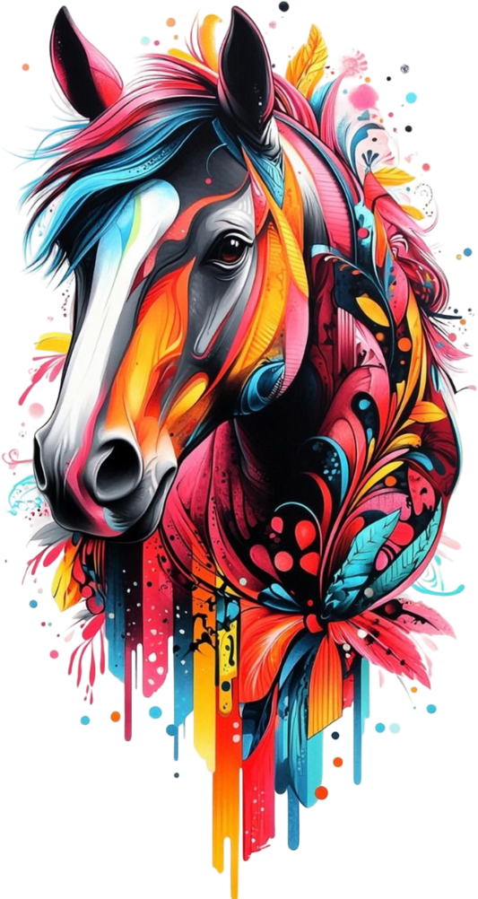 Colourful Horse DTF Print