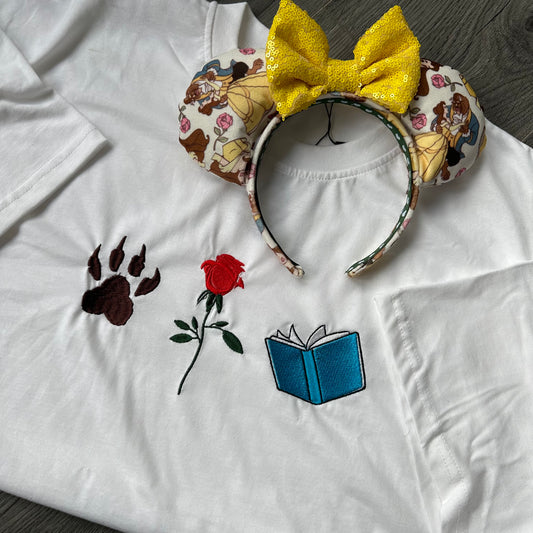 Beauty and the Beast Embroidered Tee