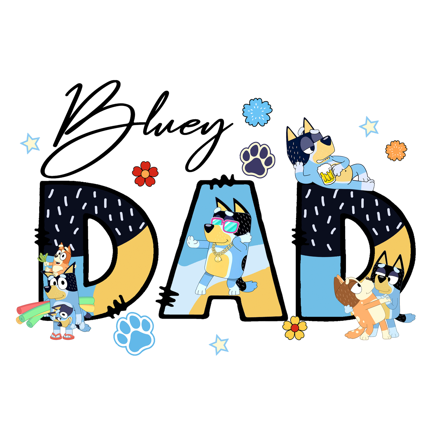 Bluey Dad DTF Print