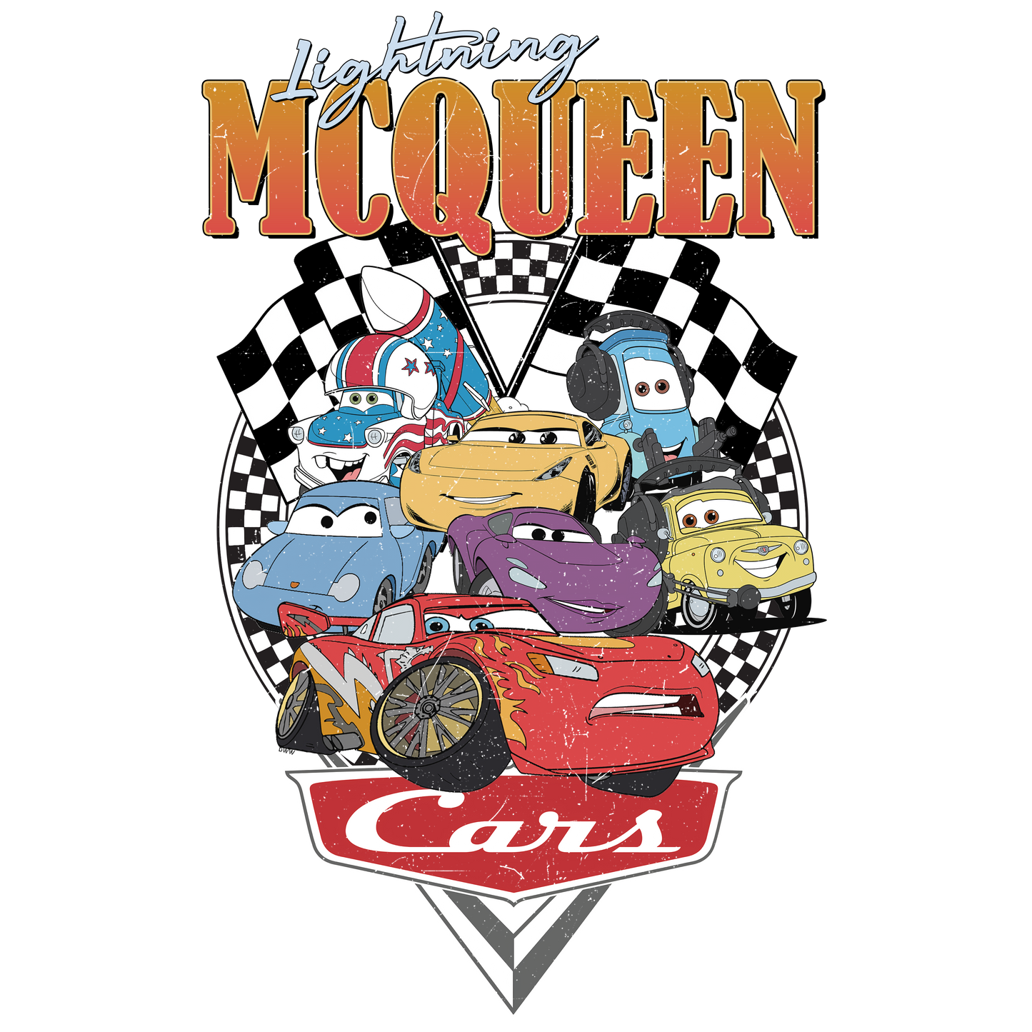 Cars Characters DTF Print