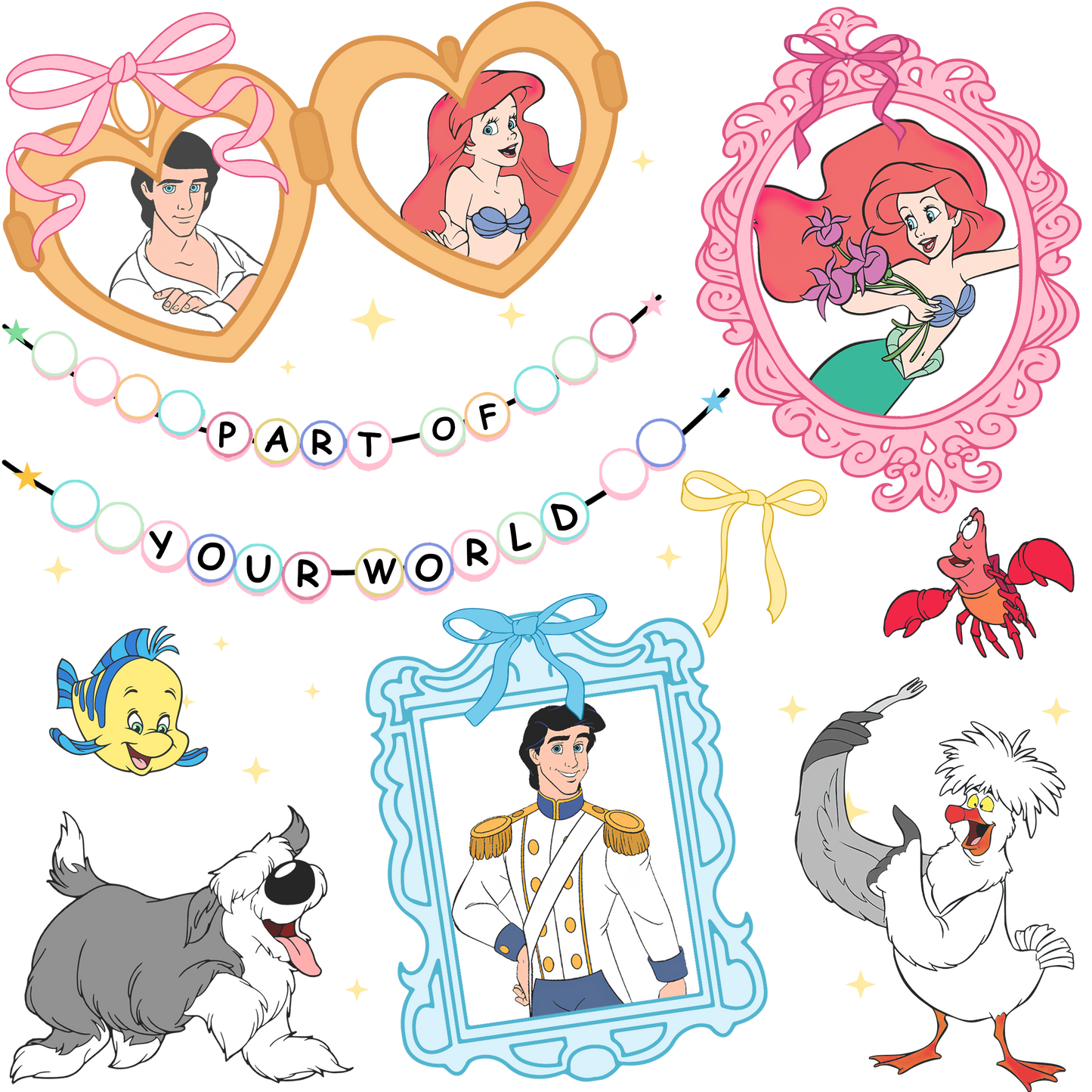 Mermaid Scene DTF Print