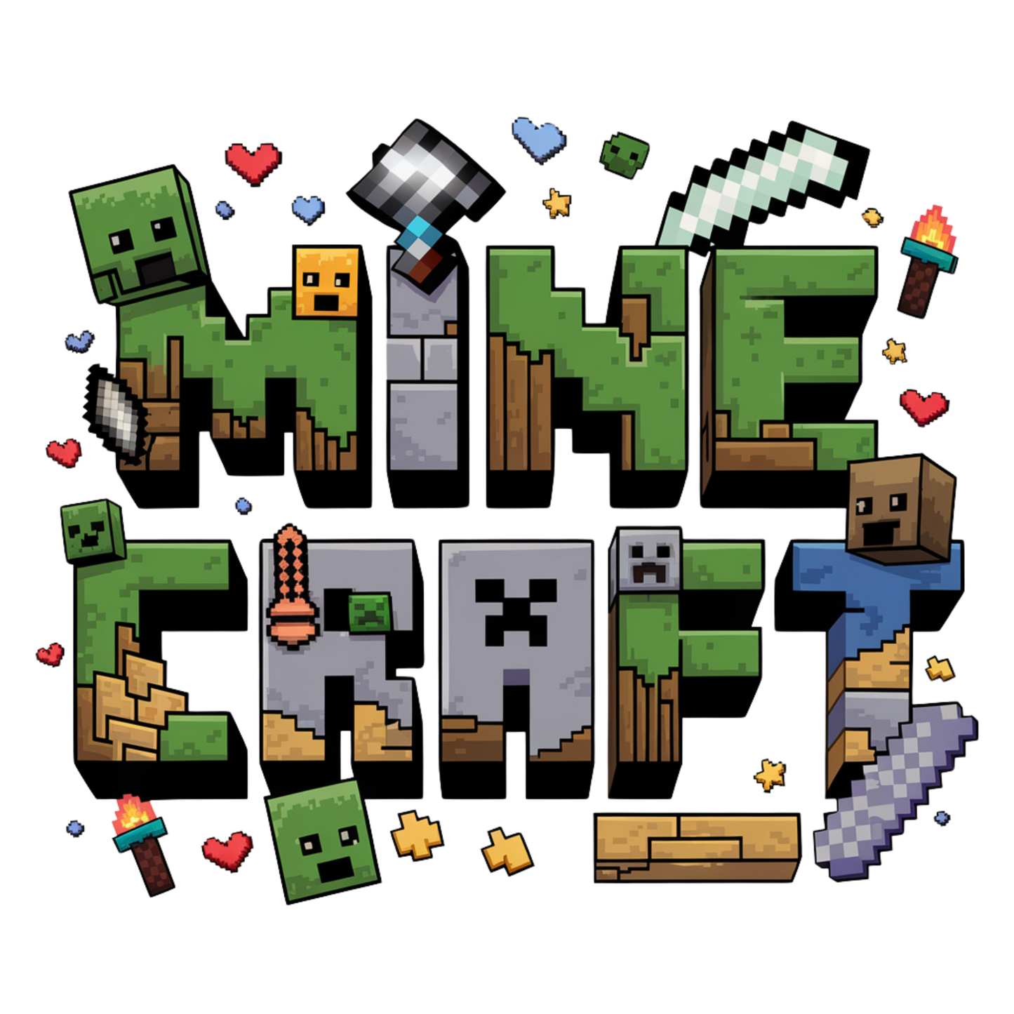 Minecraft DTF Print